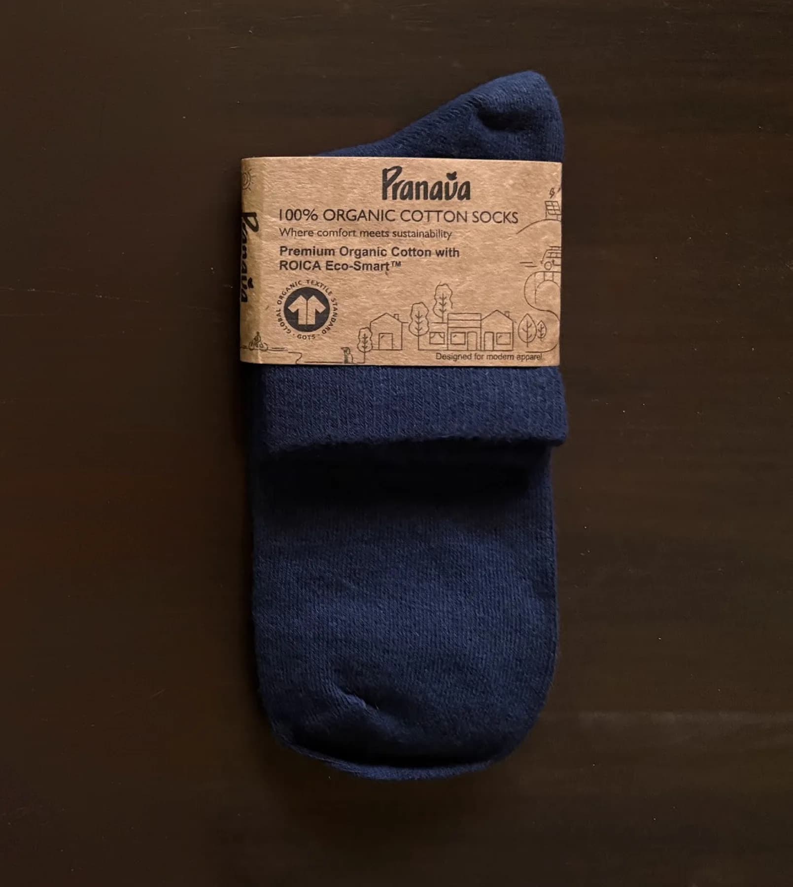 A pair of Basalt Navy in its card wrap
